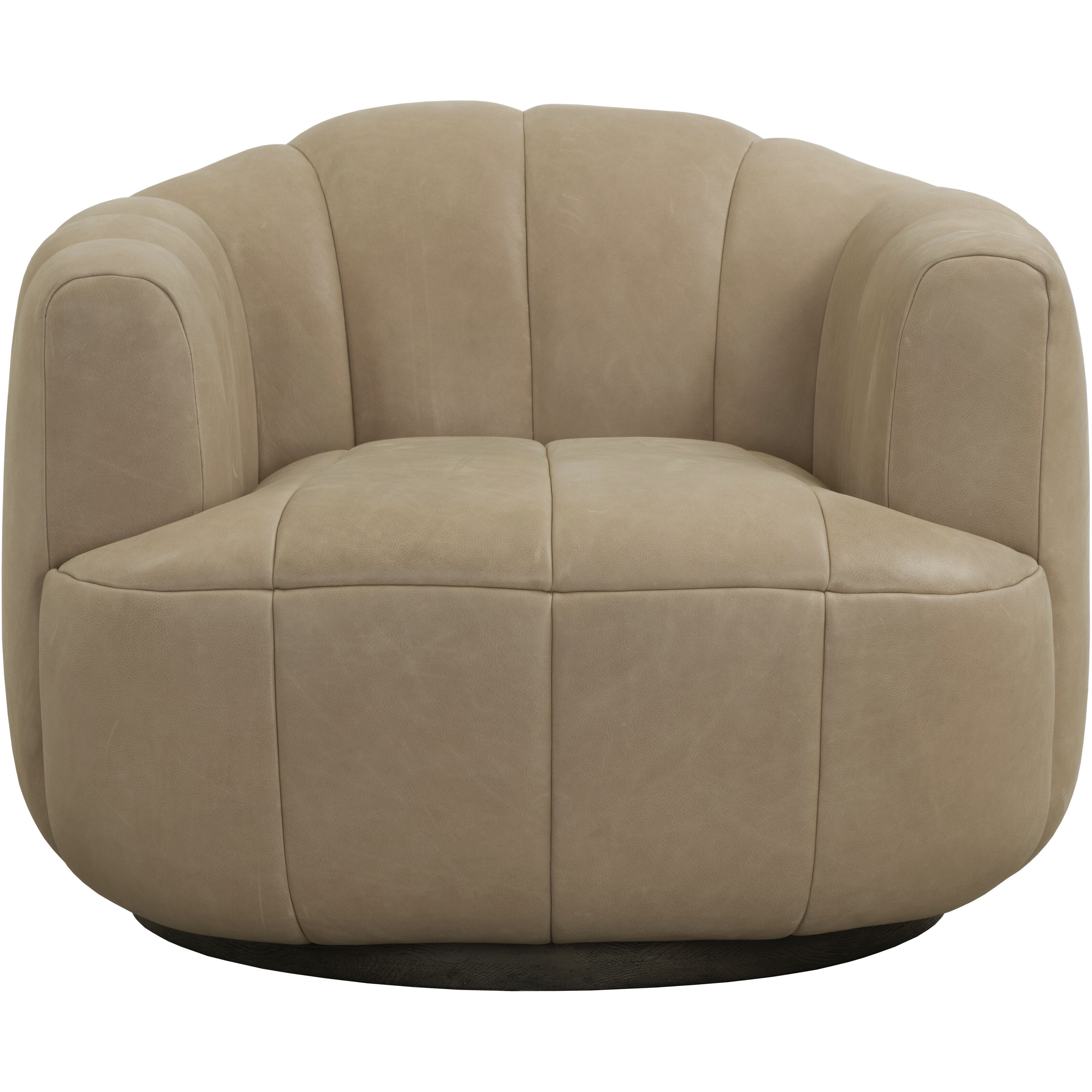 Tadeo Dark Brown / Sahara Sand Leather Swivel Lounge Chair, Swivel